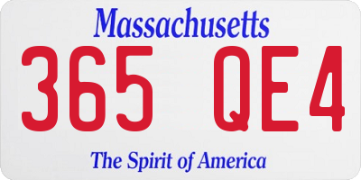 MA license plate 365QE4