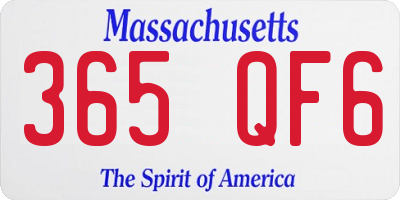 MA license plate 365QF6