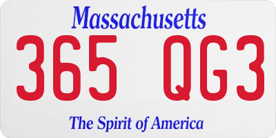 MA license plate 365QG3