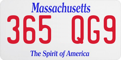 MA license plate 365QG9