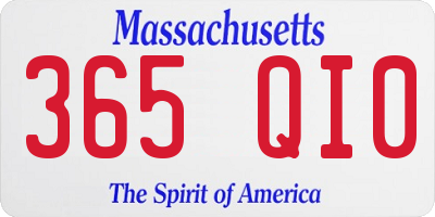 MA license plate 365QI0