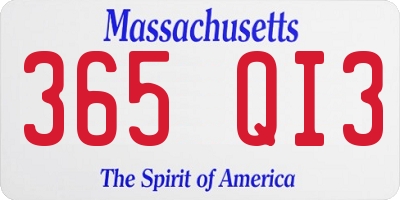 MA license plate 365QI3