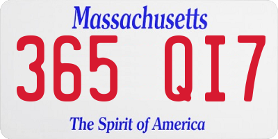 MA license plate 365QI7