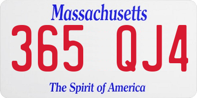 MA license plate 365QJ4