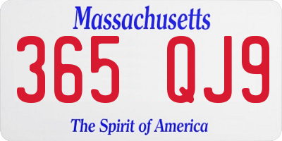 MA license plate 365QJ9