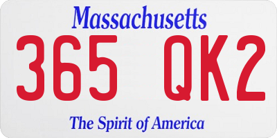 MA license plate 365QK2