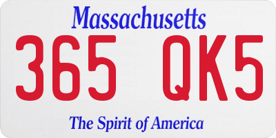 MA license plate 365QK5