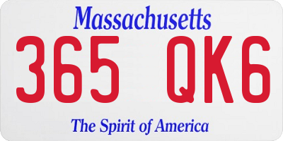 MA license plate 365QK6