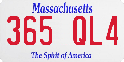 MA license plate 365QL4