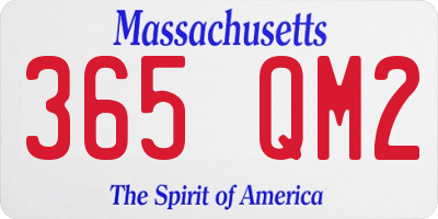 MA license plate 365QM2