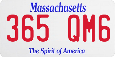 MA license plate 365QM6