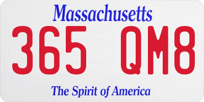 MA license plate 365QM8