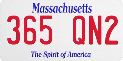 MA license plate 365QN2