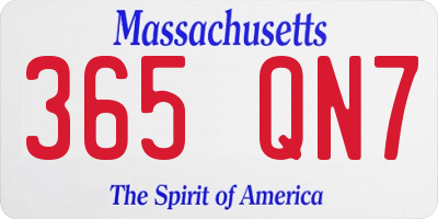 MA license plate 365QN7