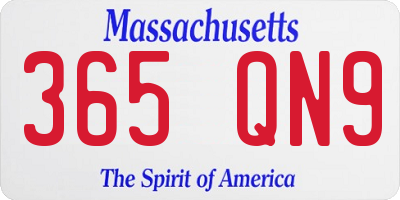 MA license plate 365QN9