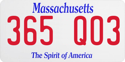 MA license plate 365QO3