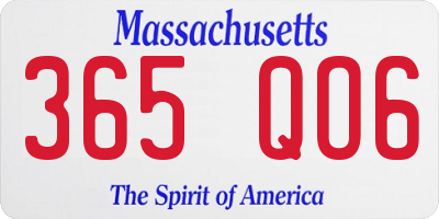 MA license plate 365QO6