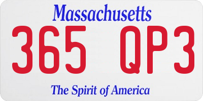 MA license plate 365QP3