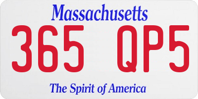 MA license plate 365QP5