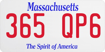 MA license plate 365QP6