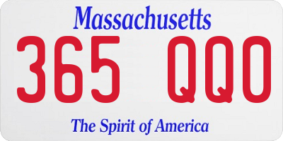 MA license plate 365QQ0