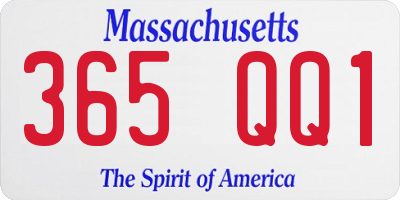 MA license plate 365QQ1