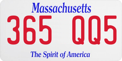 MA license plate 365QQ5