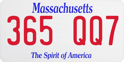 MA license plate 365QQ7