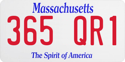 MA license plate 365QR1