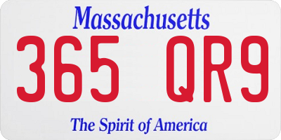 MA license plate 365QR9