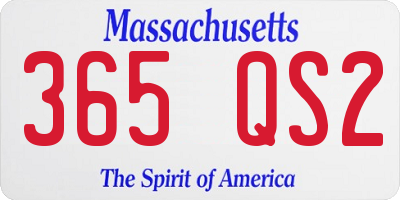 MA license plate 365QS2