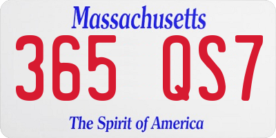 MA license plate 365QS7