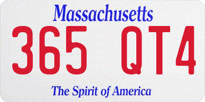 MA license plate 365QT4