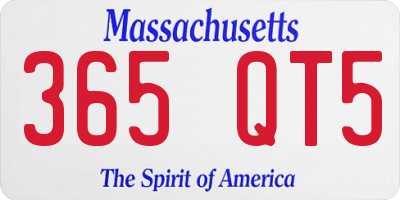 MA license plate 365QT5