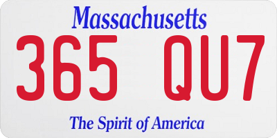 MA license plate 365QU7