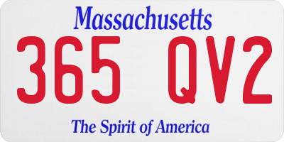 MA license plate 365QV2