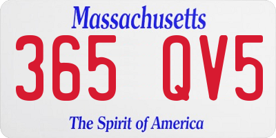 MA license plate 365QV5