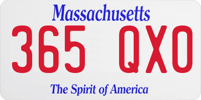 MA license plate 365QX0