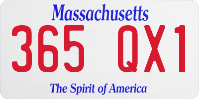 MA license plate 365QX1