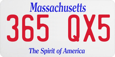 MA license plate 365QX5