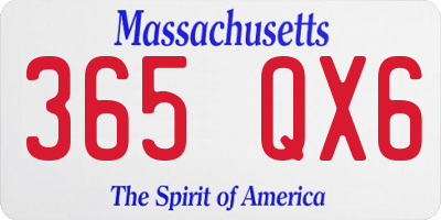 MA license plate 365QX6