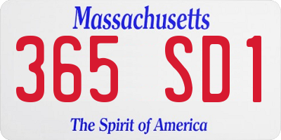 MA license plate 365SD1