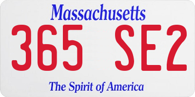 MA license plate 365SE2