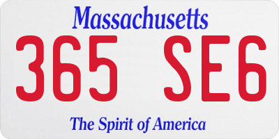 MA license plate 365SE6