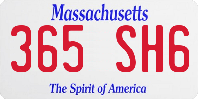 MA license plate 365SH6