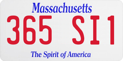 MA license plate 365SI1