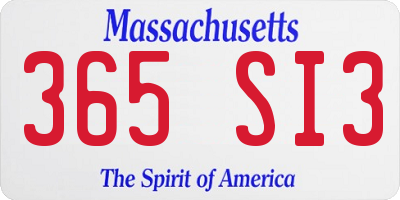 MA license plate 365SI3