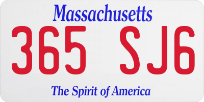 MA license plate 365SJ6