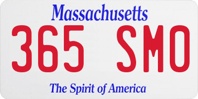 MA license plate 365SM0