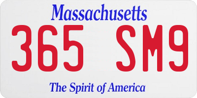 MA license plate 365SM9